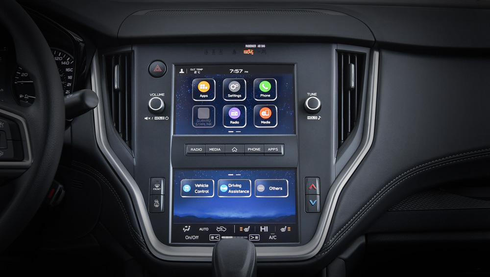 Subaru Outback 2022 Système d’infodivertissement à écran double de 7 po