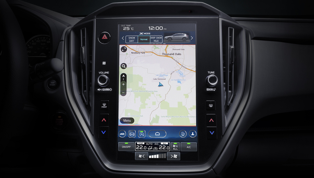 Shot of 11.6-inch screen infotainment system with Navigation.