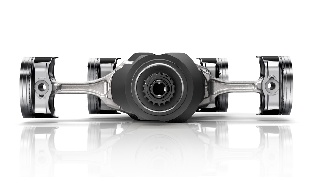 Cut away image of 4 cylinder Subaru BOXER® engine.