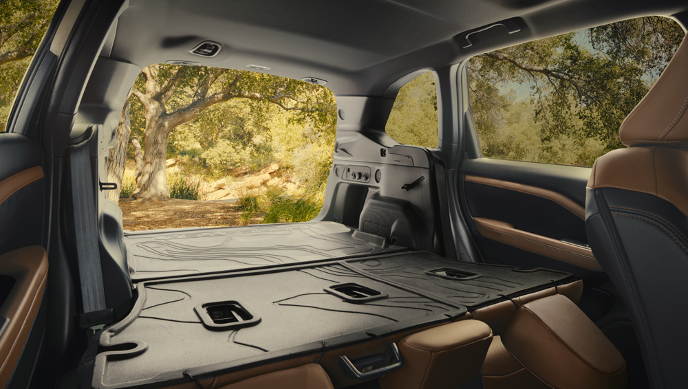 Photo de l’espace cargo de la Forester Premier 2026.