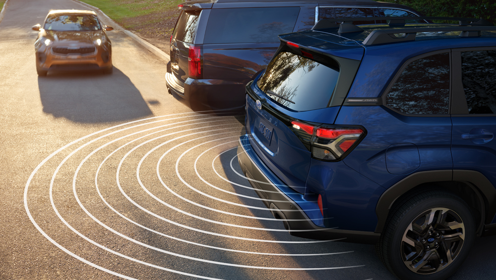 Illustration du fonctionnement du système de détection de véhicules en approche.