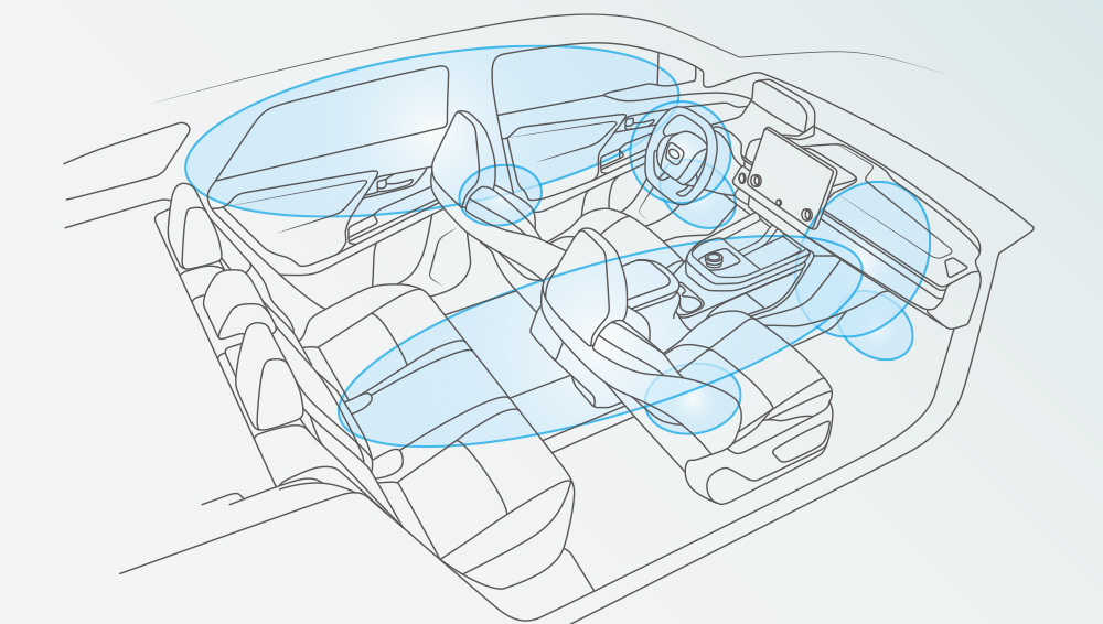 Wire diagram of where the airbags are.