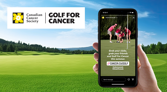 Golf Course with the Golf for Cancer logo 